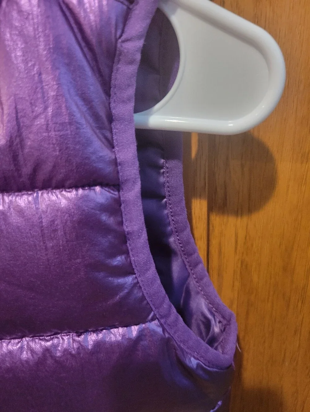 Metallic Purple Girls Puffer Vest. Girls Size 8-10